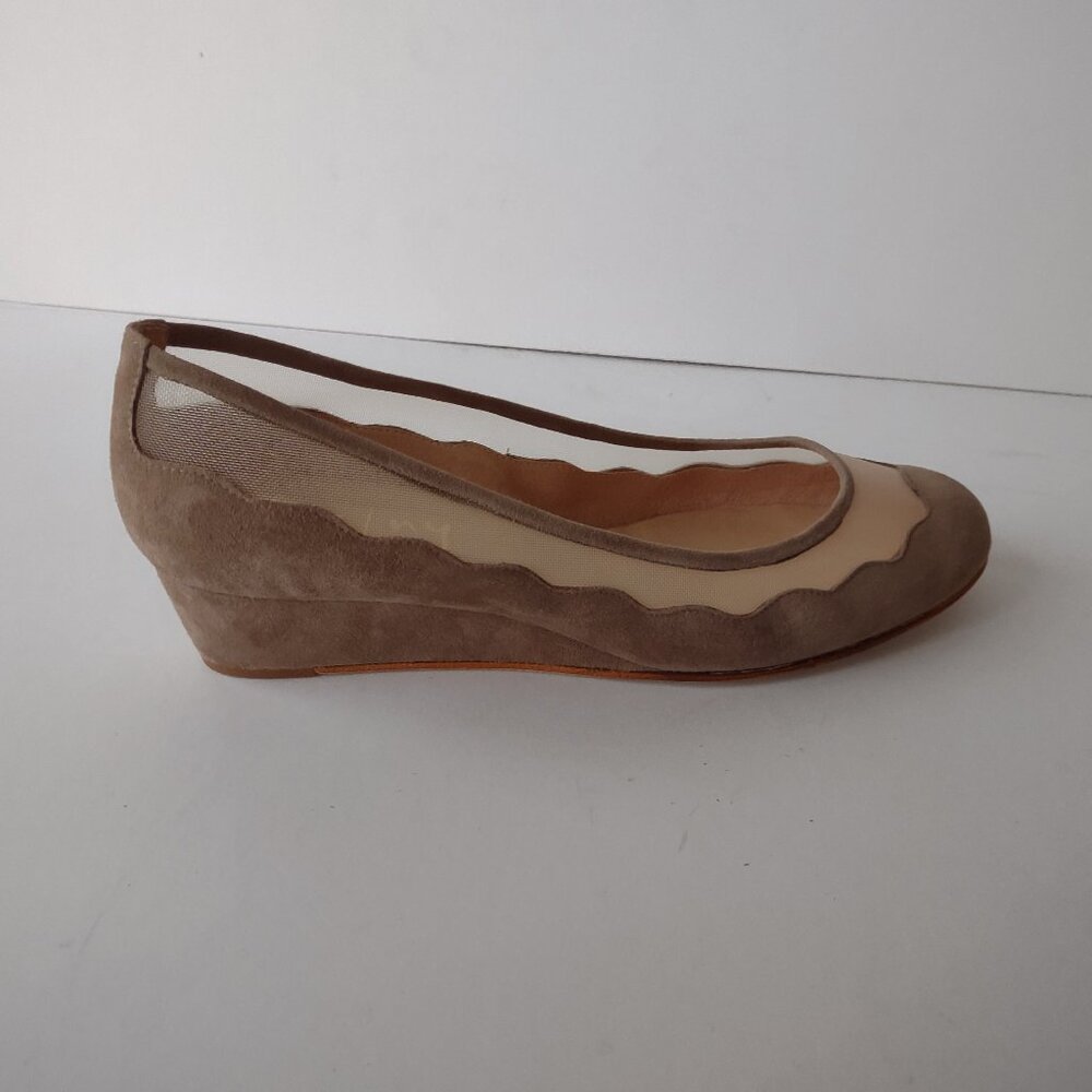 French Sole New York (fs/ny), Obsess, Taupe Suede, Wedge Pump, Size 9.5, NWOT